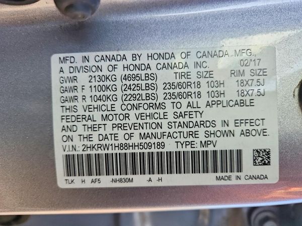 2017 HONDA CRV EX-L/EX-L Navi — VINS