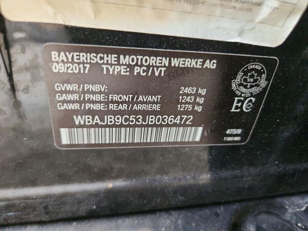 2018 BMW M550XI xDrive — VINS