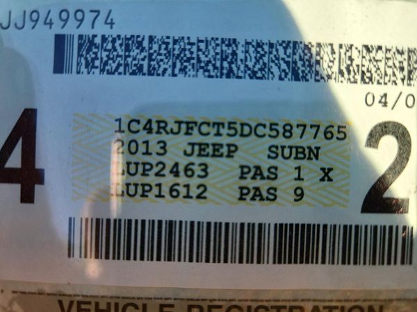 2013 JEEP CHEROKEE Overland — VINS