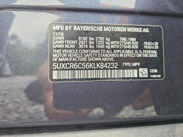 2019 BMW X5 xDrive40i — VINS
