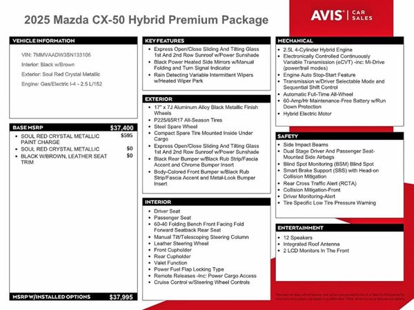 2025 MAZDA CX-50 Premium