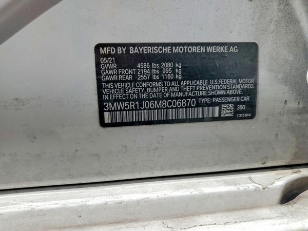 2021 BMW 330I — VINS