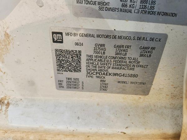 2024 CHEVROLET SILVERADO Work Truck — VINS