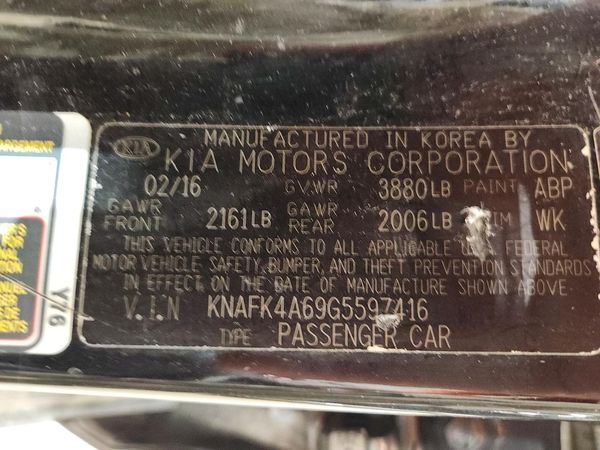 2016 KIA FORTE GL (Middle-Low Grade) — VINS