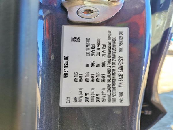2021 TESLA MODEL 3 — VINS