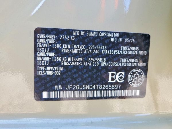 2026 SUBARU CROSSTREK Limited — VINS