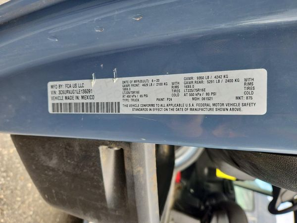 2020 RAM PROMASTER 3500 VF — VINS