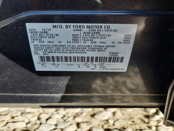 2020 FORD EDGE Titanium — VINS