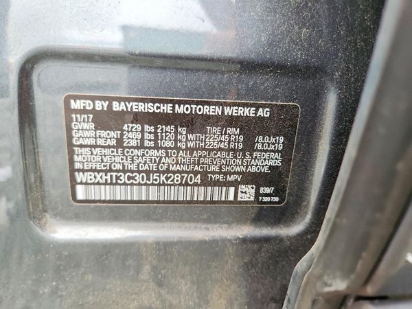 2018 BMW X1 xDrive28i — VINS