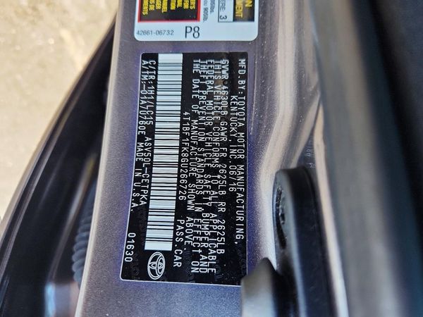 2016 TOYOTA CAMRY — VINS