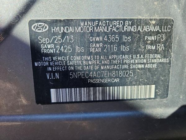 2014 HYUNDAI SONATA — VINS