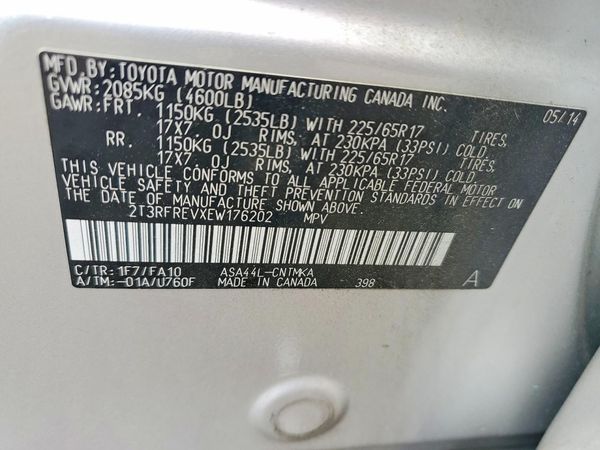 2014 TOYOTA RAV4 Sports — VINS