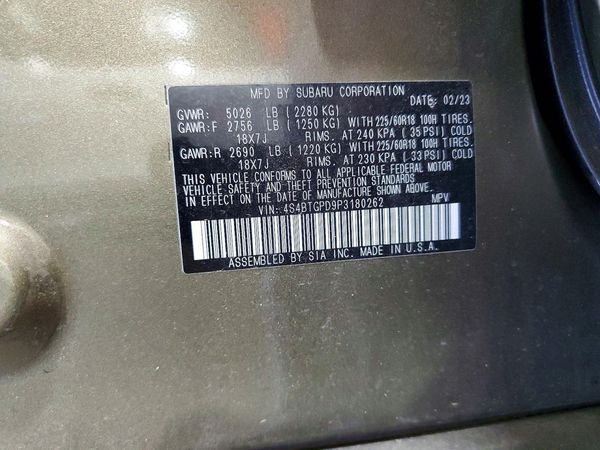 2023 SUBARU OUTBACK Touring — VINS