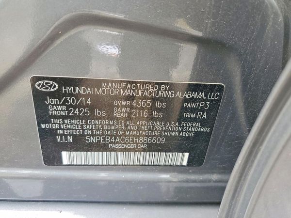 2014 HYUNDAI SONATA GLS/ GLS Popular — VINS