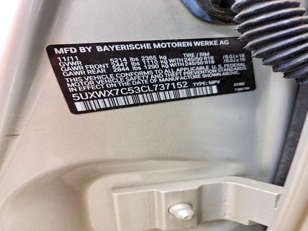 2012 BMW X3 xDrive35i — VINS