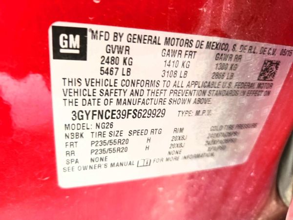 2015 CADILLAC SRX Performance — VINS