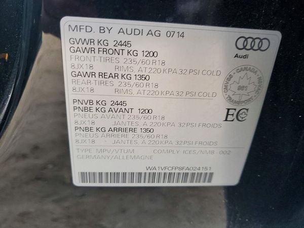 2015 AUDI Q5 Prestige — VINS