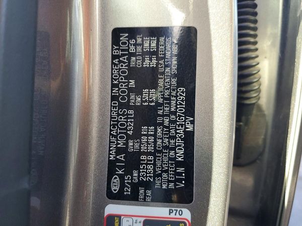 2016 KIA SOUL EV Plus (+) — VINS