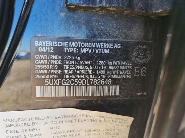 2013 BMW X6 xDrive35i — VINS