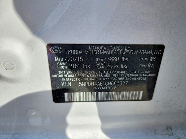 2016 HYUNDAI ELANTRA — VINS