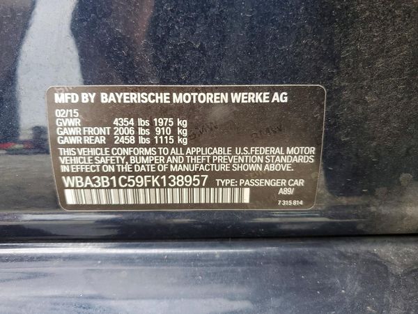 2015 BMW 320 320i — VINS
