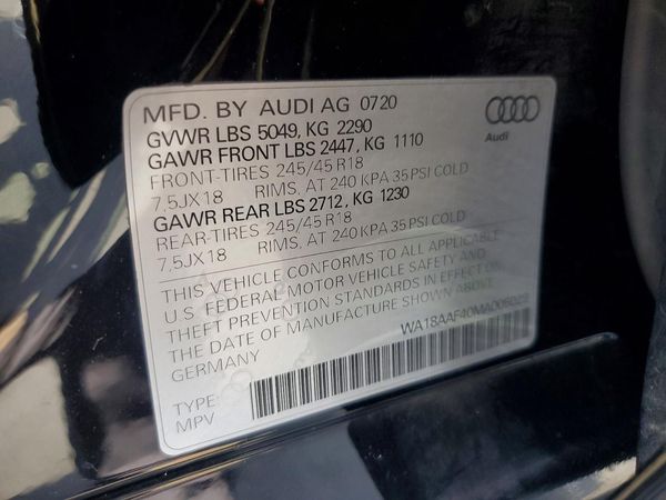 2021 AUDI A4 ALLROAD quattro Premium Plus — VINS