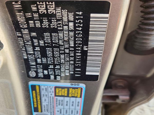 2013 KIA SORENTO SX — VINS