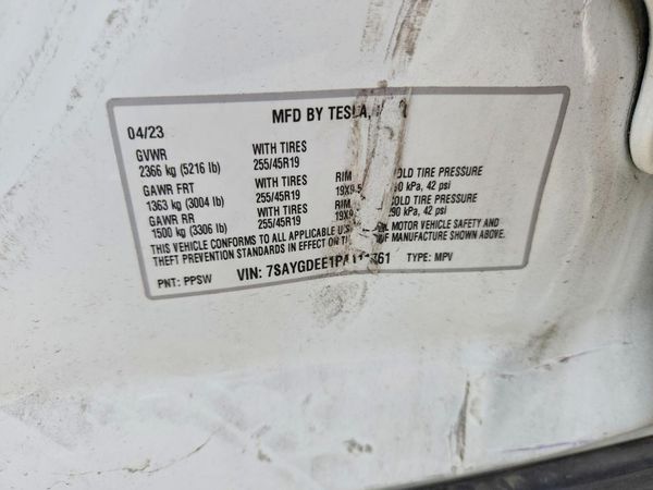 2023 TESLA MODEL Y — VINS