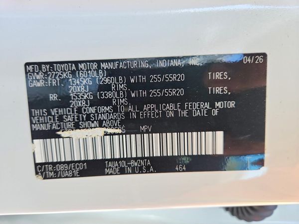 2026 LEXUS TX 350 — VINS
