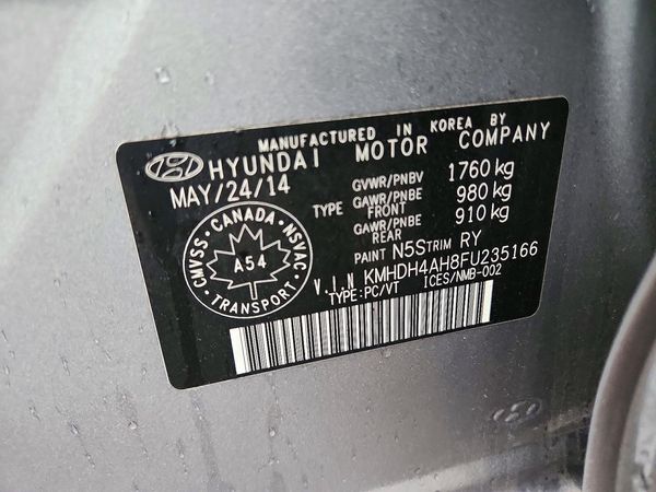 2015 HYUNDAI ELANTRA GLS(Middle) — VINS