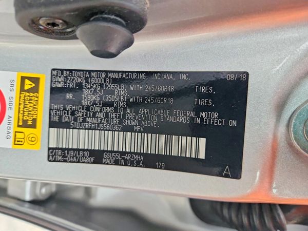 2018 TOYOTA HIGHLANDER — VINS