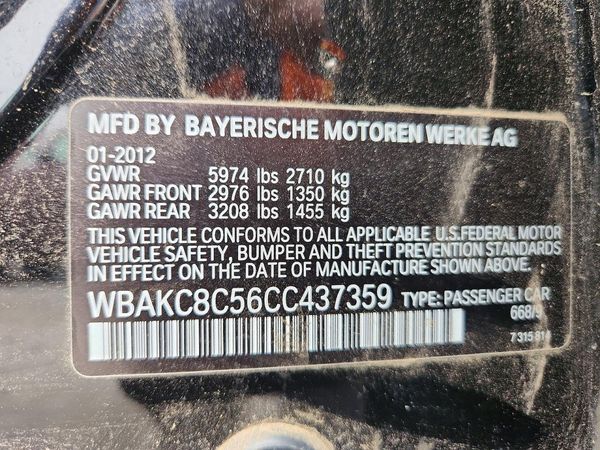 2012 BMW 7 SERIES 750Lxi/Alpina B7 xDrive — VINS