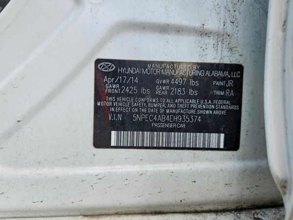 2014 HYUNDAI SONATA — VINS