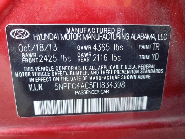 2014 HYUNDAI SONATA — VINS