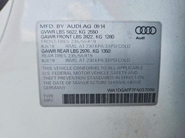 2015 AUDI Q5 S Line Premium Plus — VINS