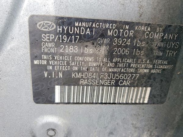 2018 HYUNDAI ELANTRA — VINS
