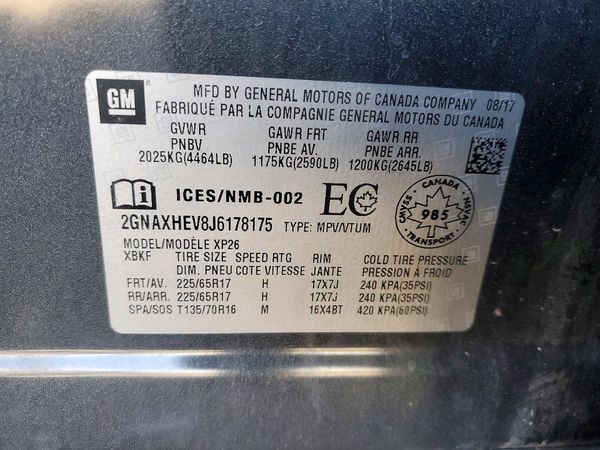 2018 CHEVROLET EQUINOX LS — VINS