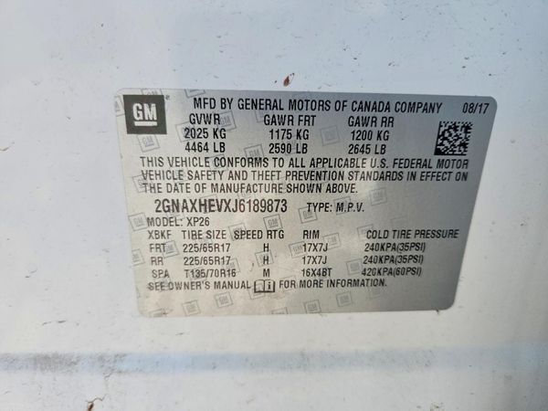 2018 CHEVROLET EQUINOX LS — VINS