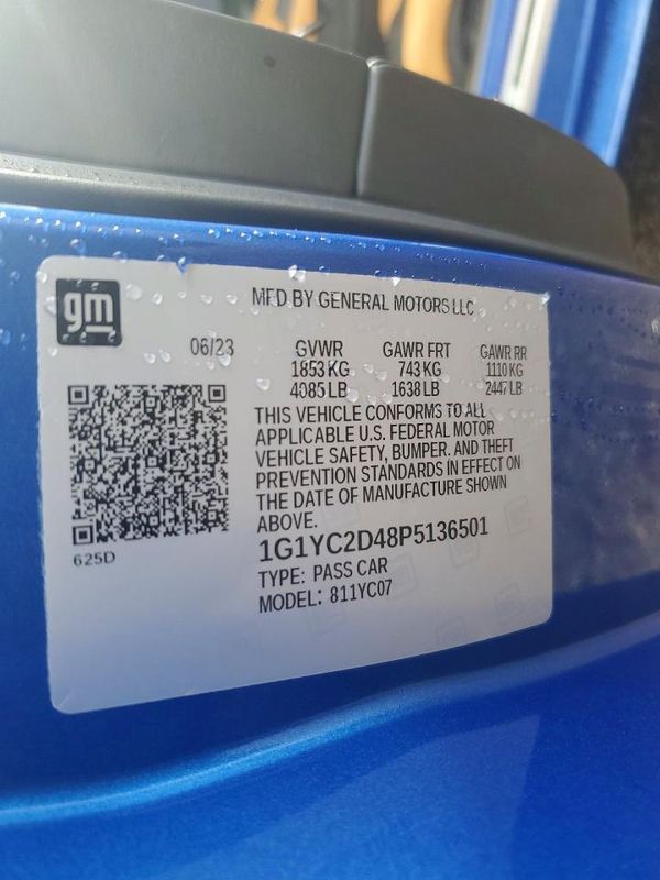 2023 CHEVROLET CORVETTE Premium 3LT — VINS