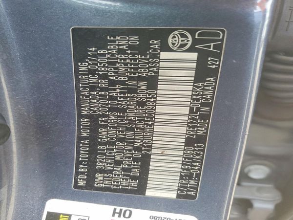 2014 TOYOTA COROLLA L/LE — VINS