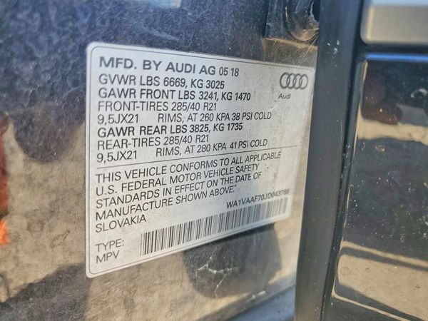 2018 AUDI Q7 quattro Prestige — VINS