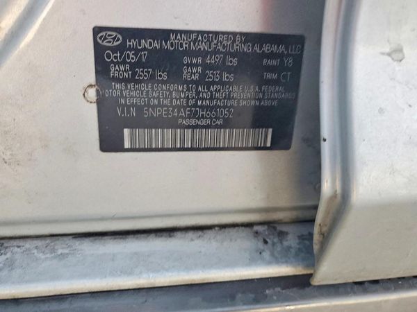 2018 HYUNDAI SONATA — VINS