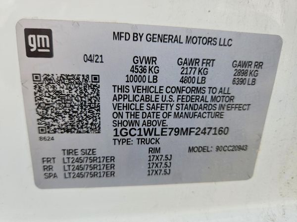 2021 CHEVROLET SILVERADO Work Truck — VINS