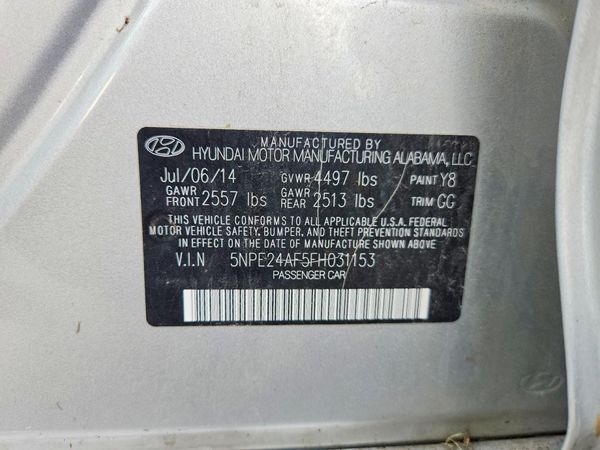2015 HYUNDAI SONATA SE, ECO — VINS