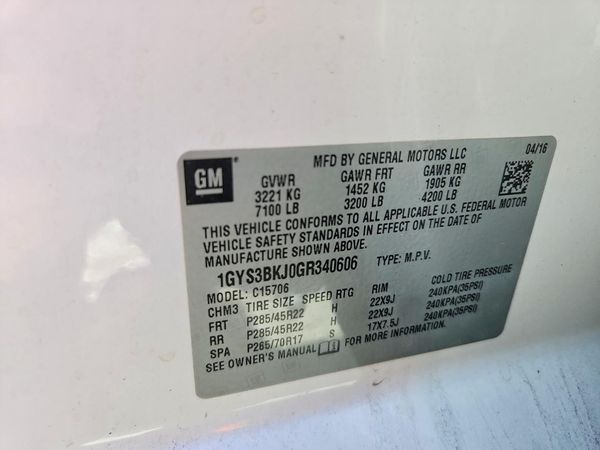 2016 CADILLAC ESCALADE Luxury — VINS