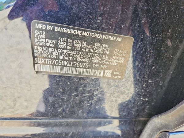 2019 BMW X3 sDrive30i — VINS