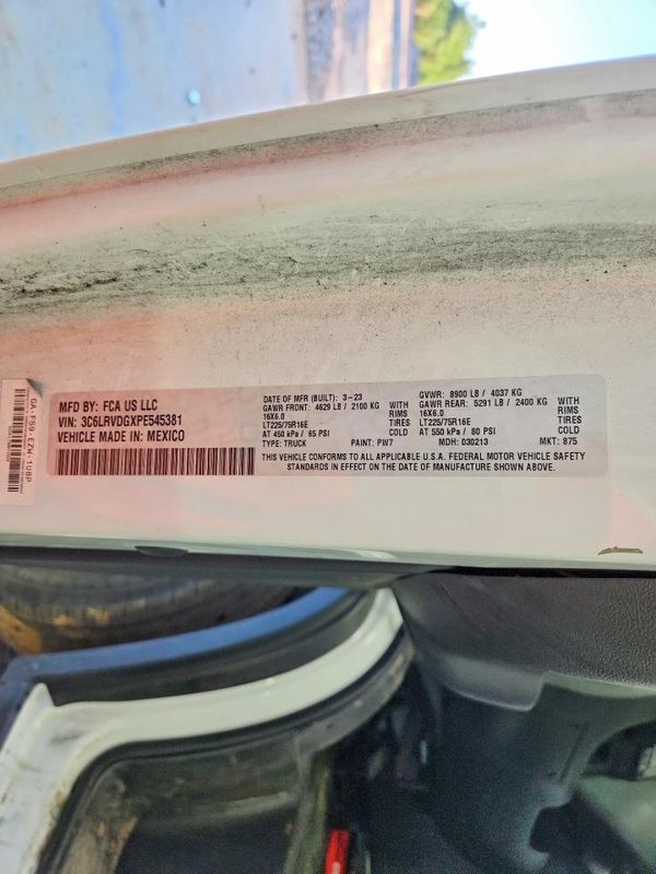 2023 RAM PROMASTER 2500 High Roof — VINS