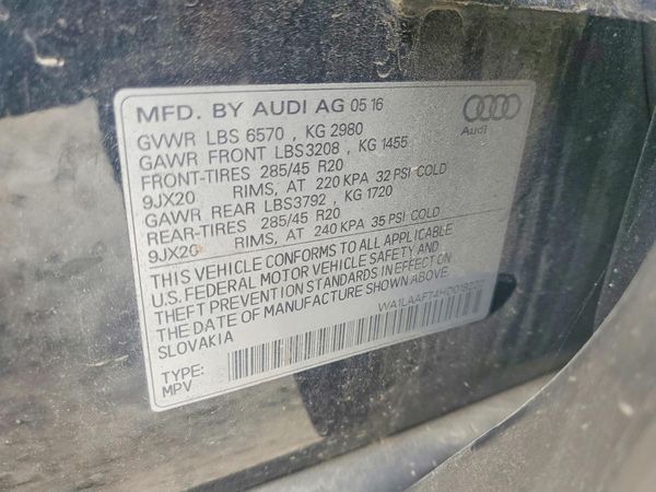 2017 AUDI Q7 quattro Premium Plus — VINS