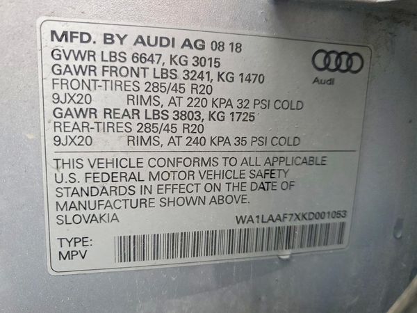 2019 AUDI Q7 — VINS