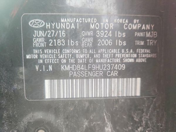 2017 HYUNDAI ELANTRA — VINS